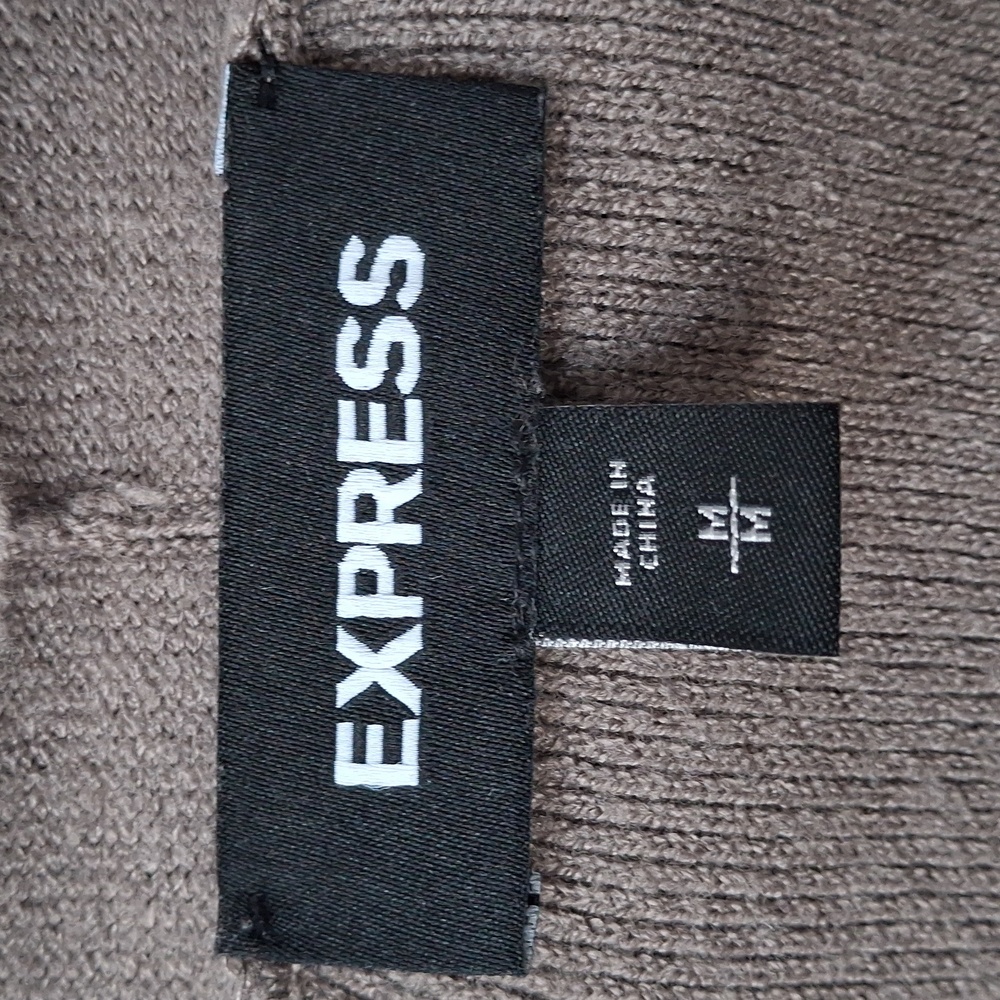 Express Super Soft Stretch Taupe Women Cardigan - Picture 5 of 7